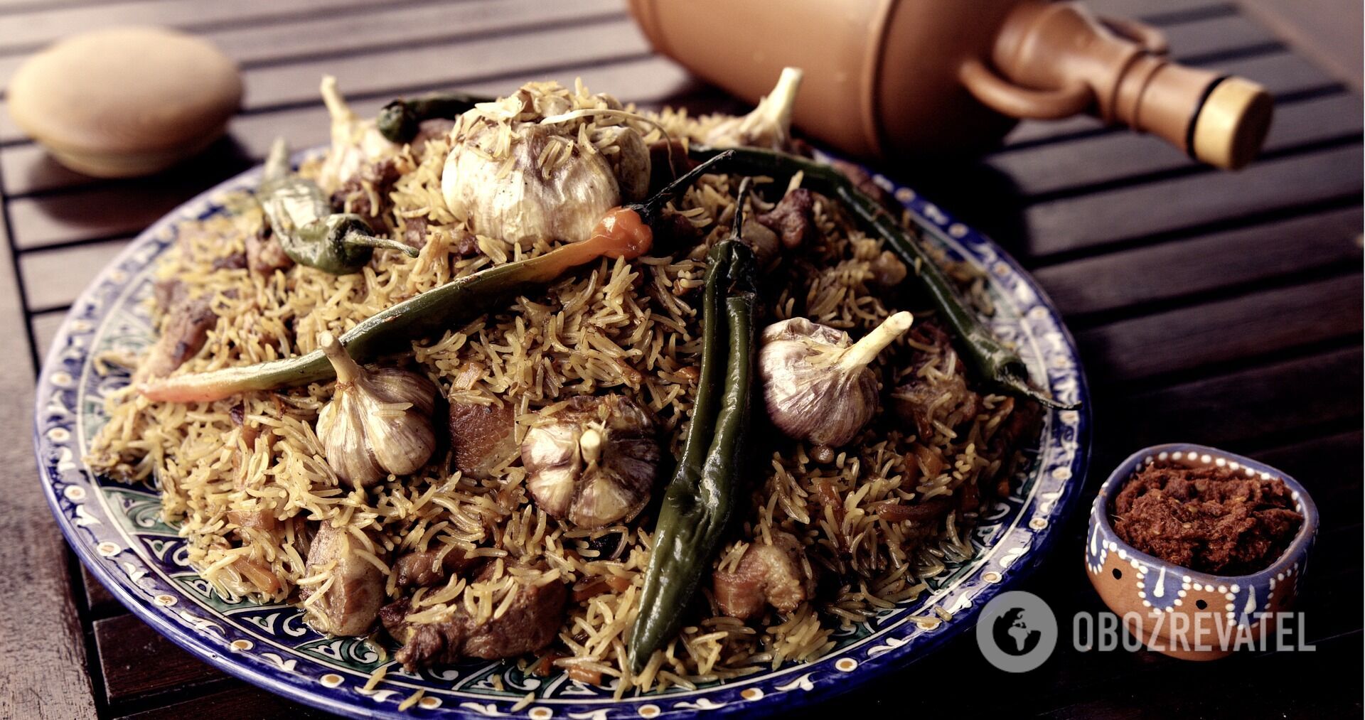 Lamb and garlic pilaf