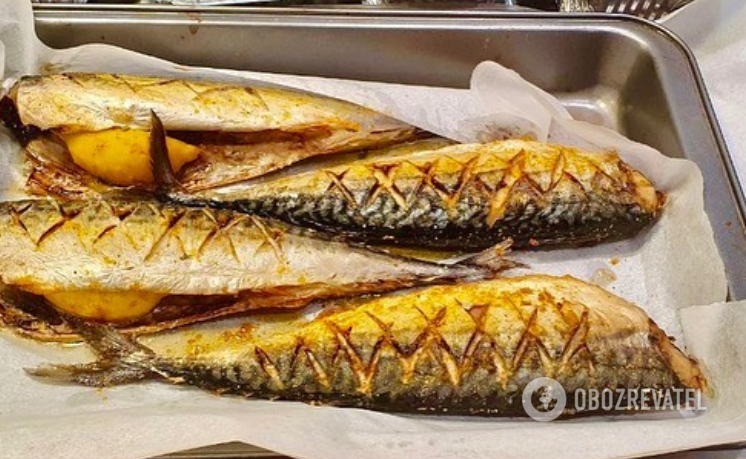 Baked mackerel