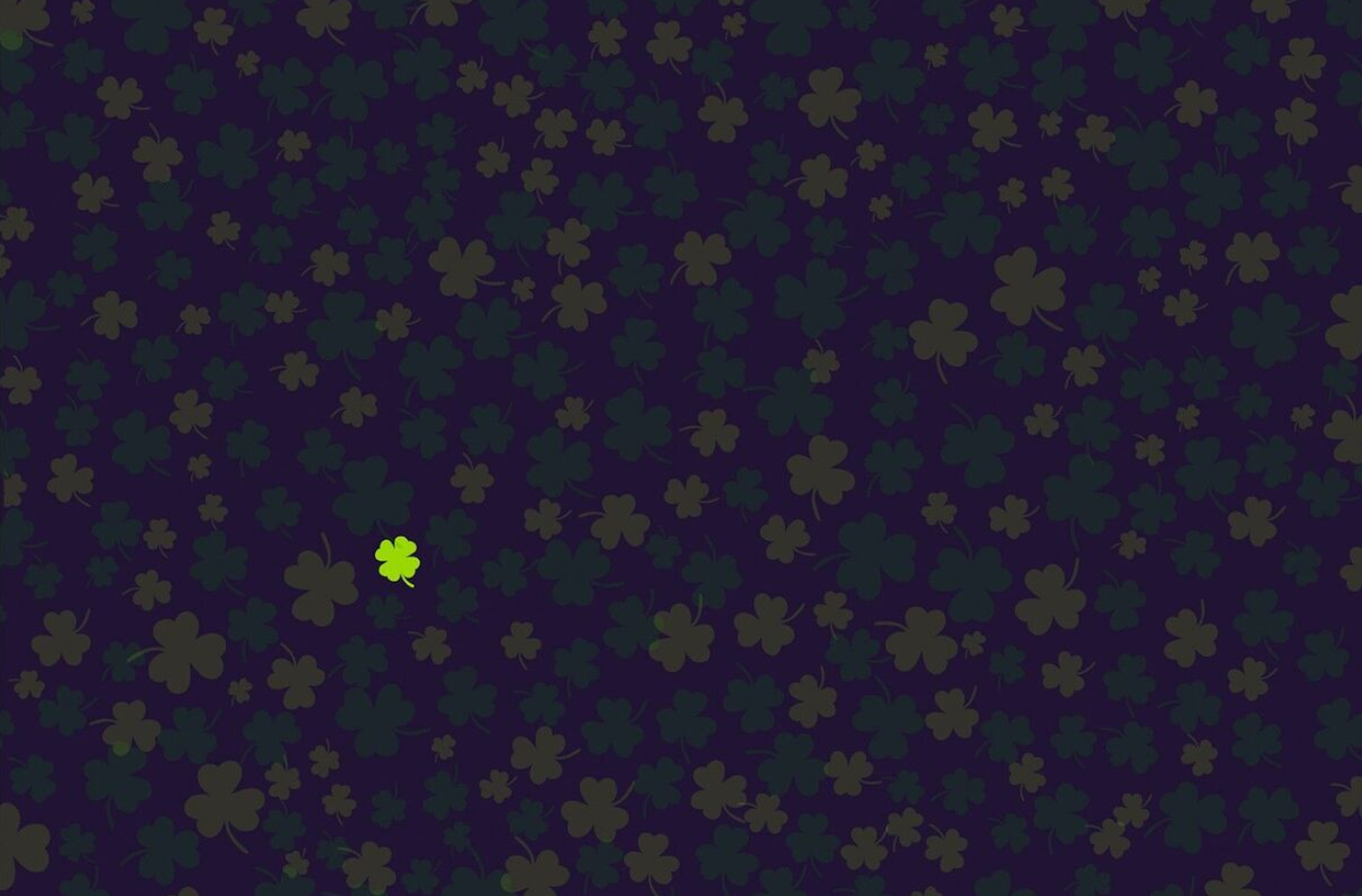 Find the lucky clover leaf: a fascinating puzzle for adults and children