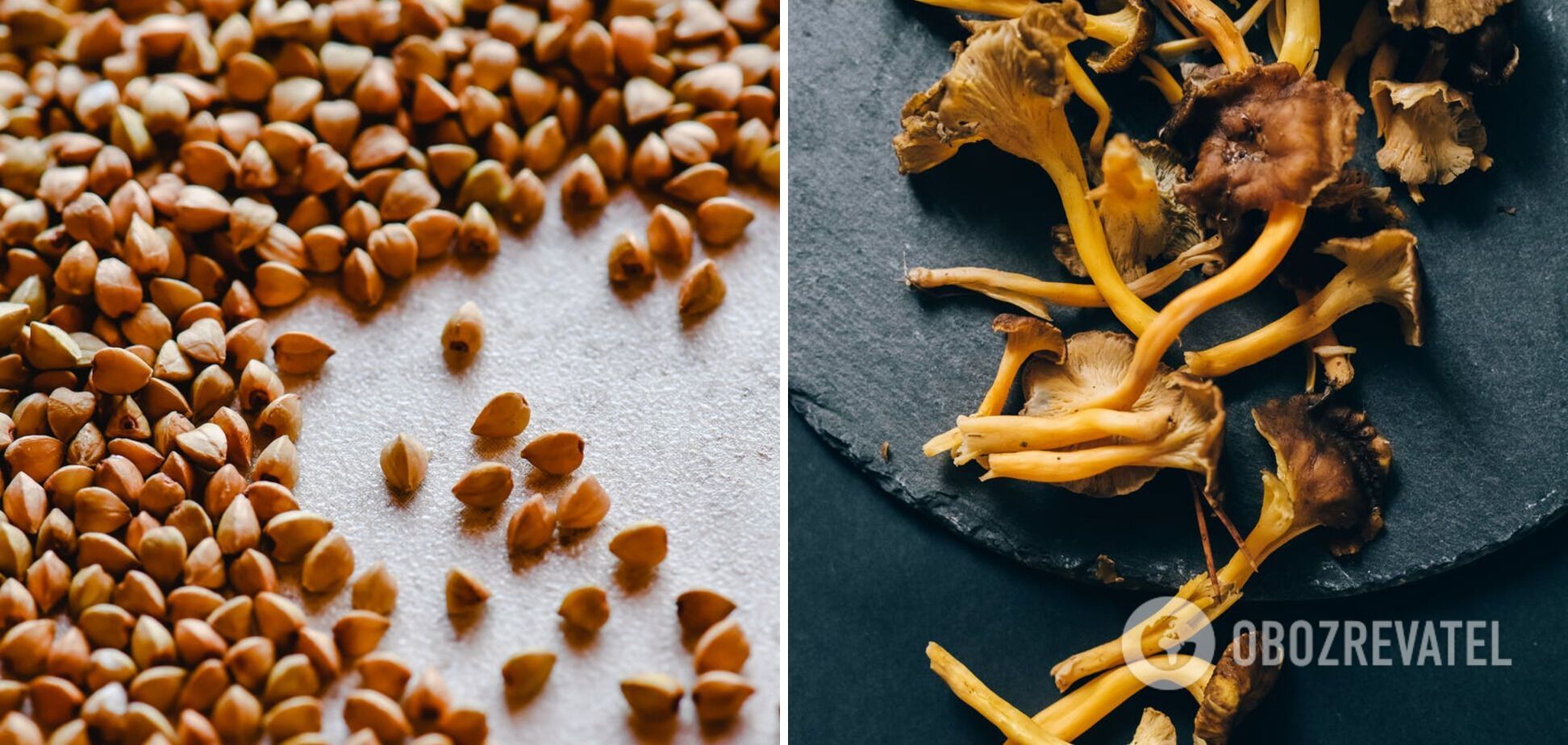 Buckwheat with chanterelle mushrooms