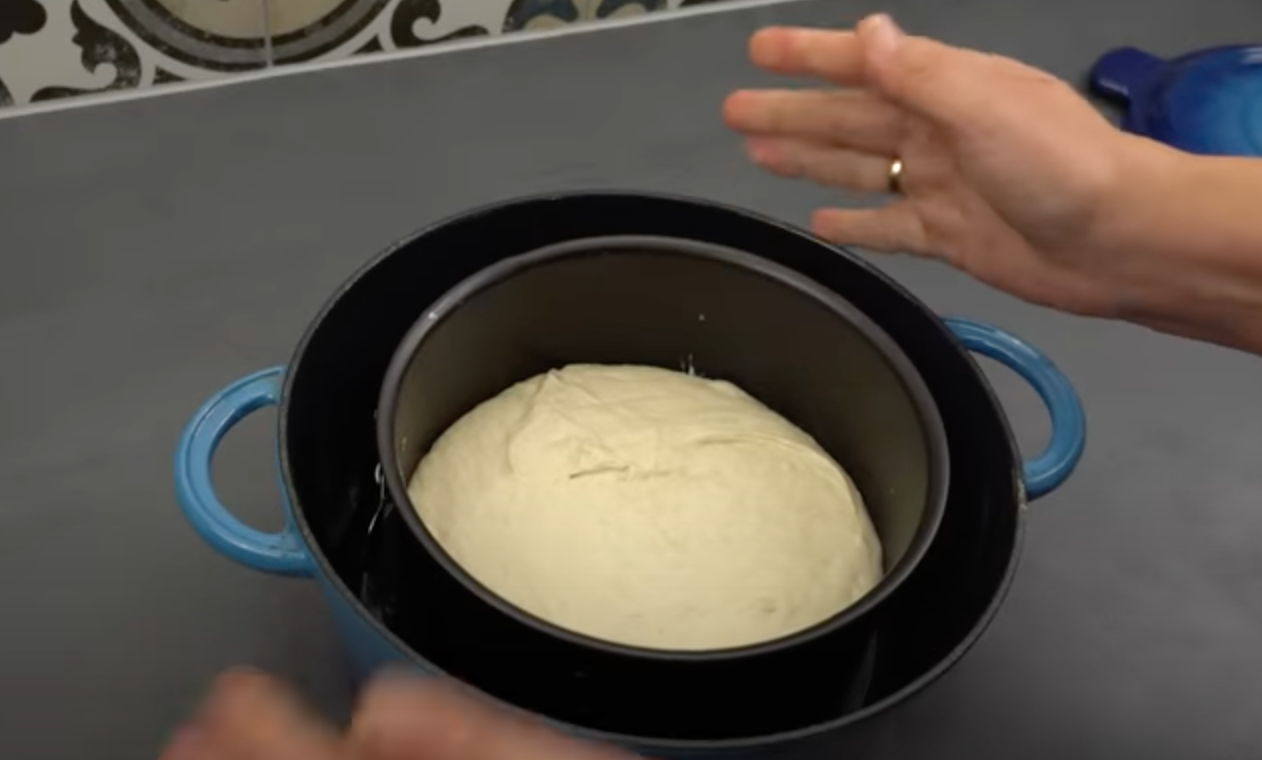 Cooking bread in a bread pan