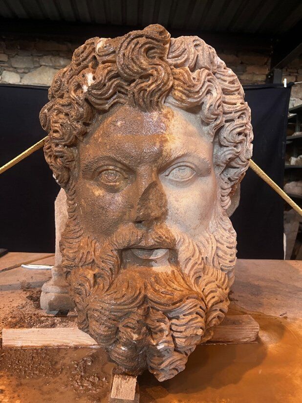 A marble head of Zeus, almost 2000 years old, was found in Turkey. Photo