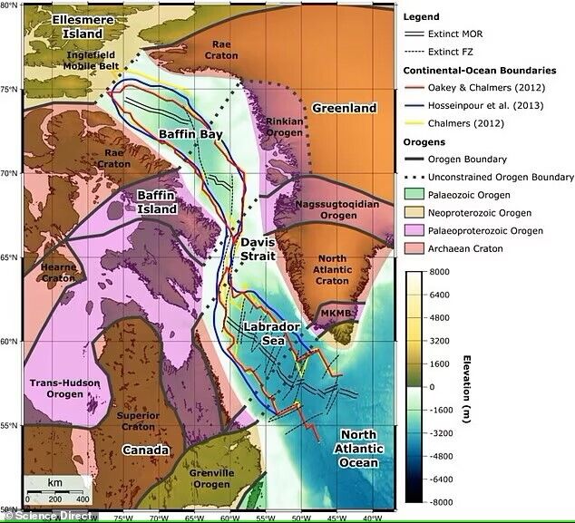 Scientists have discovered a continent between Canada and Greenland, which was formed 60 million years ago