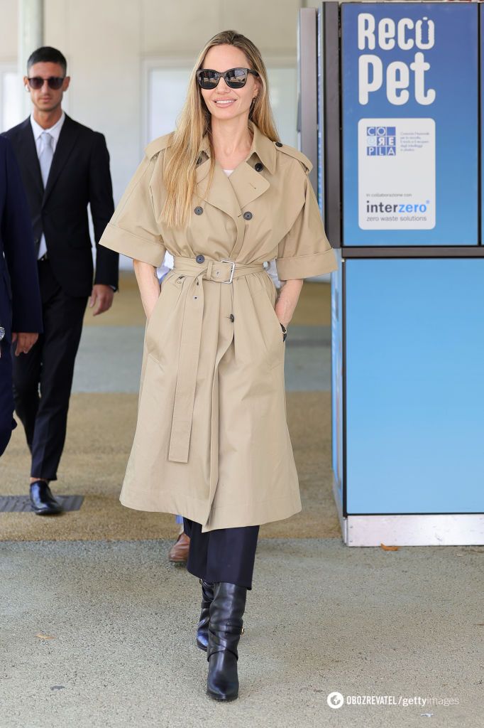 Angelina Jolie surprised with her choice of outerwear in the midst of the summer heat. Photo.