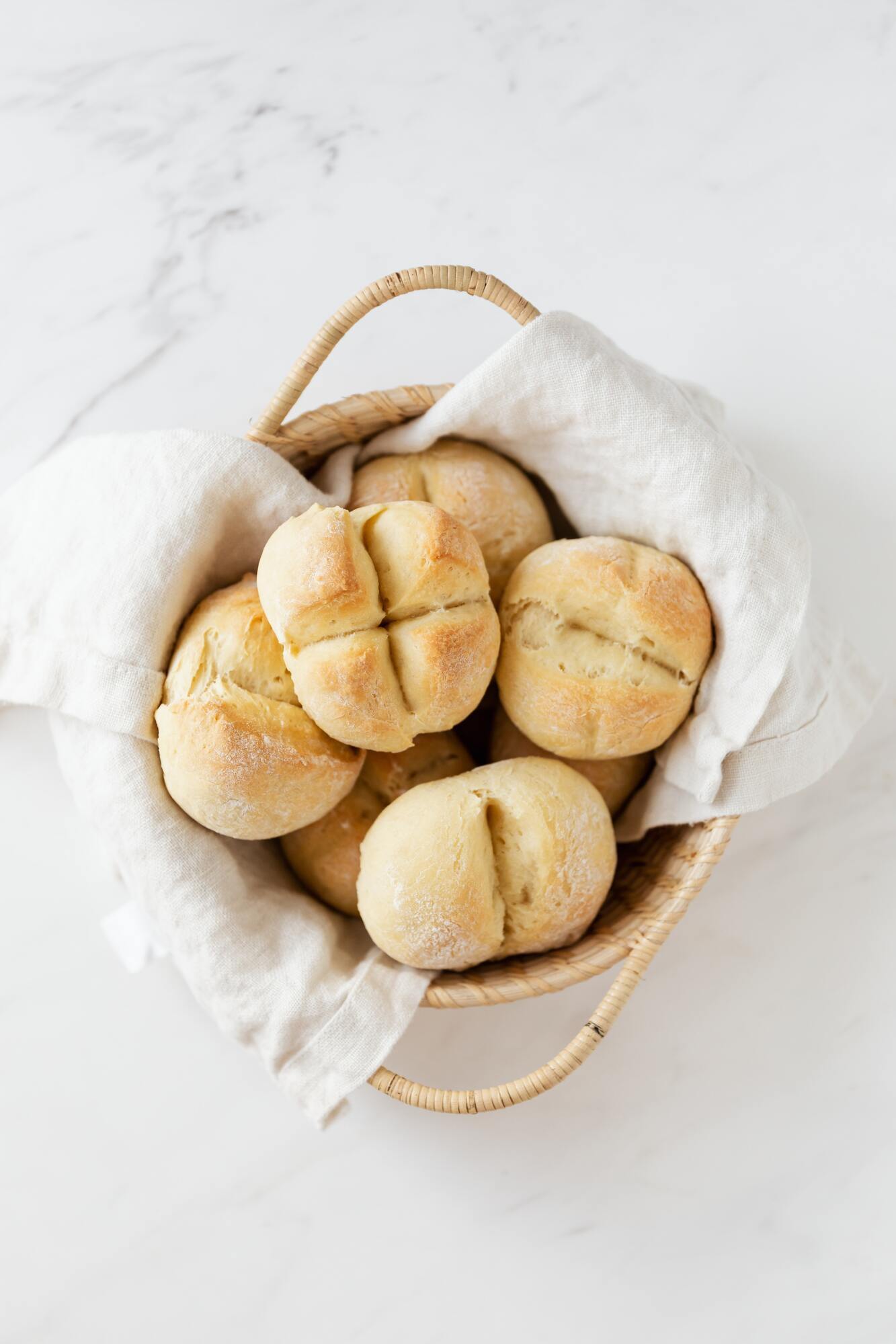 Homemade buns on soda