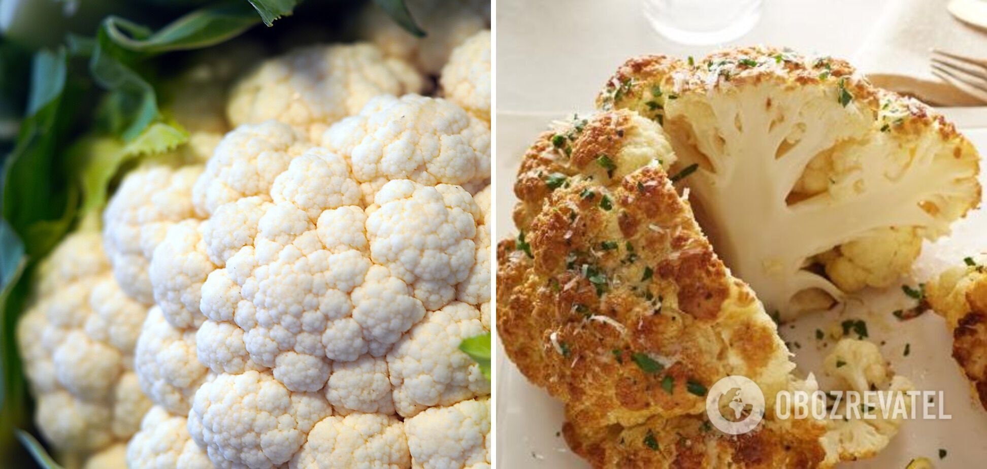 Cauliflower with garlic in the oven