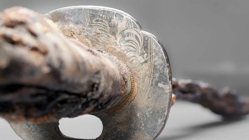 A 17th-century Japanese samurai sword was found among the wreckage of World War II in Germany. Photo