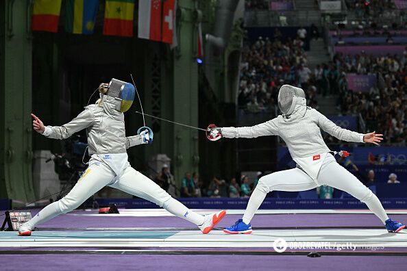 Ukraine won gold or silver at the 2024 Olympics, reaching the final in women's epee. Video