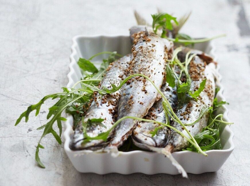 Marinated baked mackerel