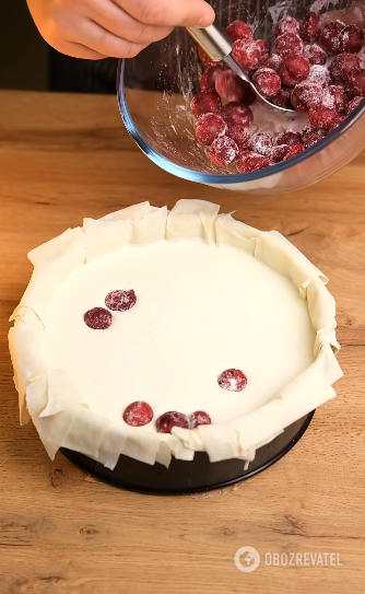 Sweet phyllo casserole: recipe for a delicious dessert with nuts and cherries