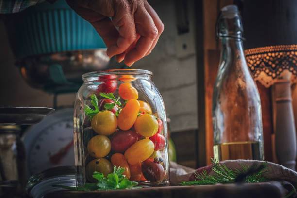 Canned cherry tomatoes for the winter