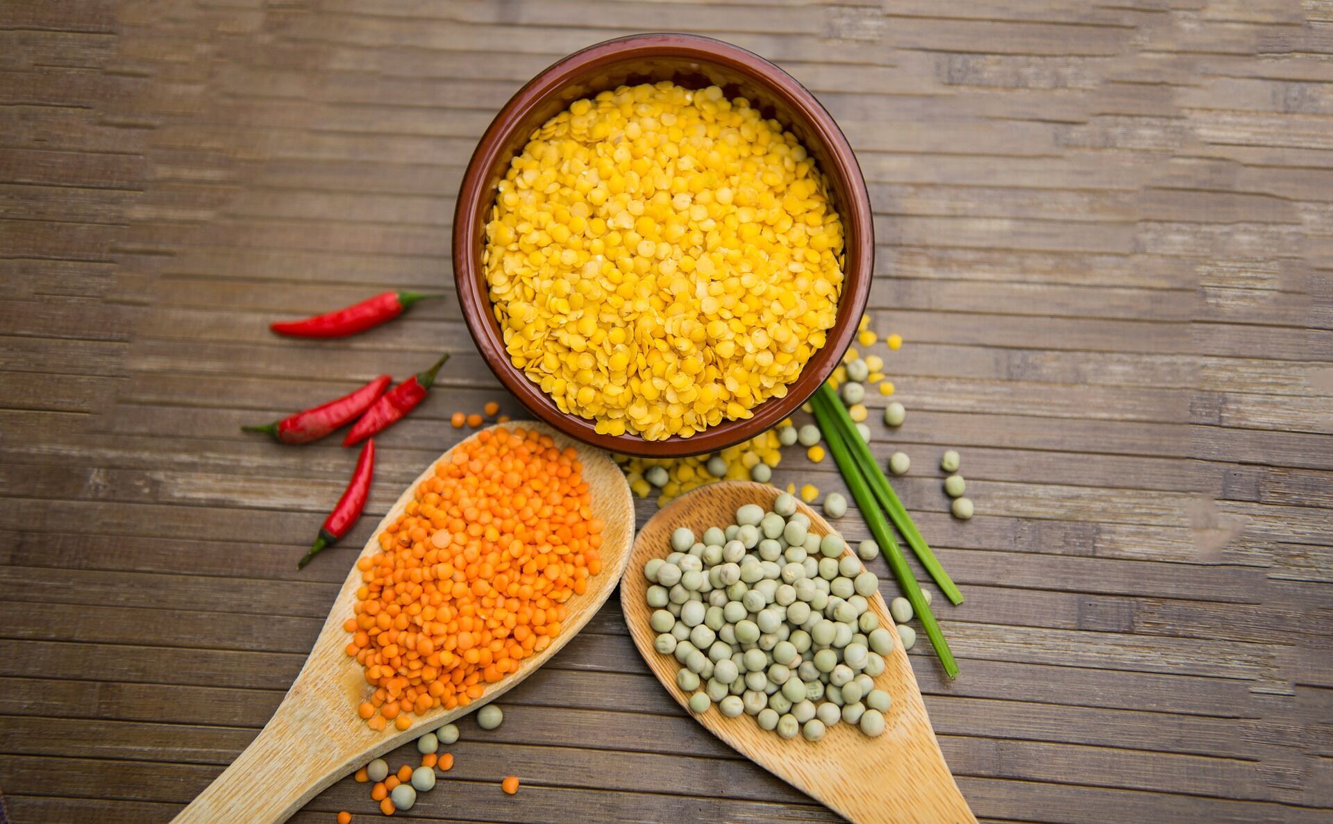 Three types of lentils