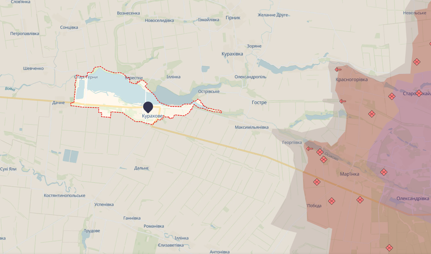 ''Okupanci nie porzucają planów zdobycia Kurachowego'': 79 Brygada Lotnictwa Szturmowego o sytuacji wokół miasta. Mapa