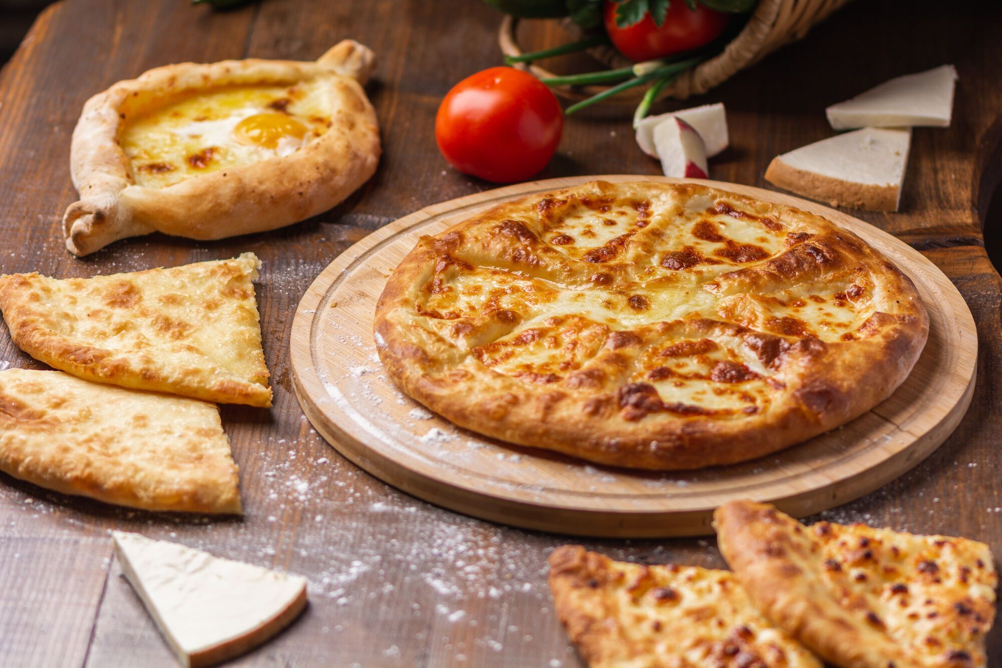 Lazy khachapuri in a pan