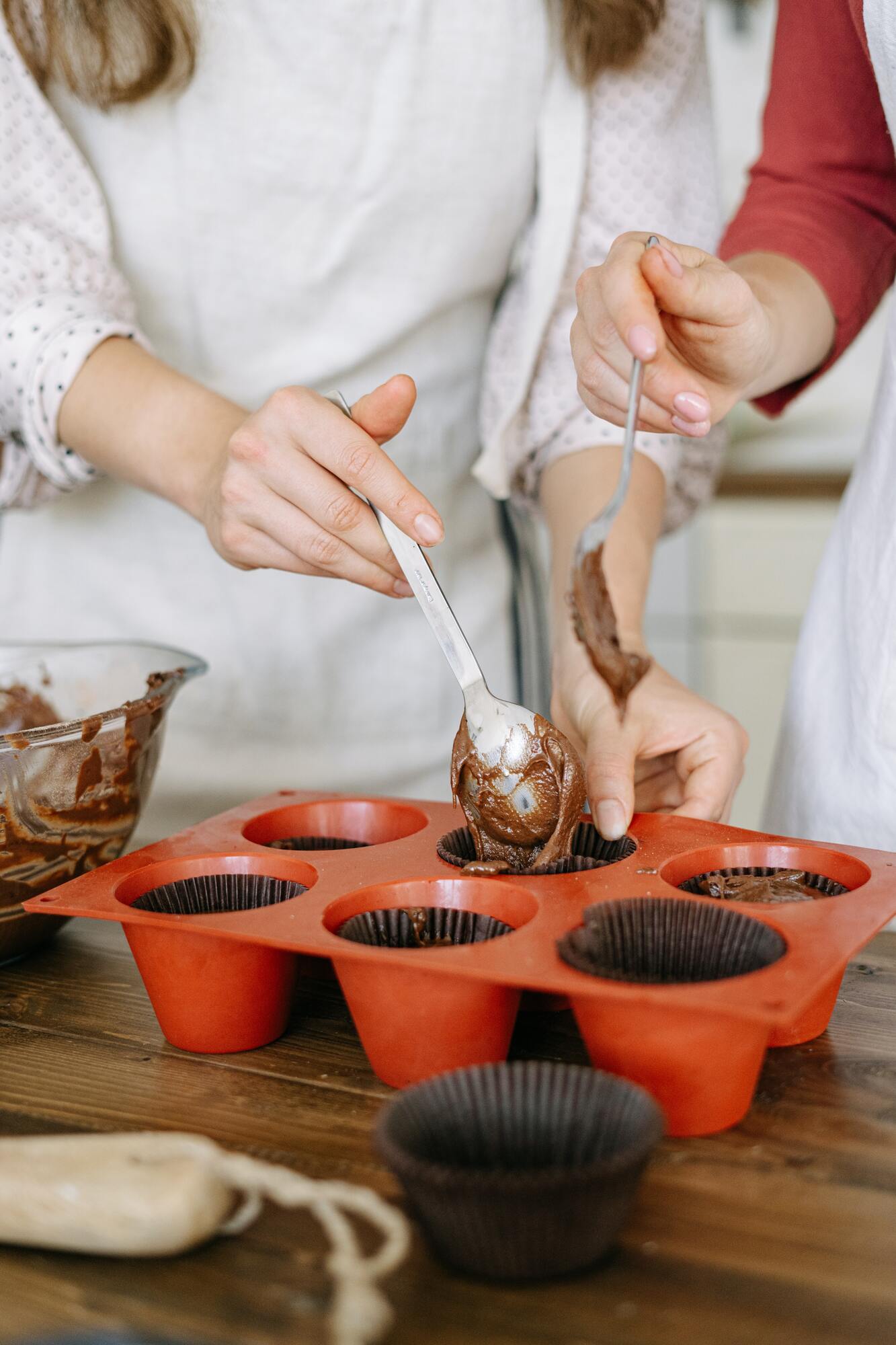 Making homemade cupcakes