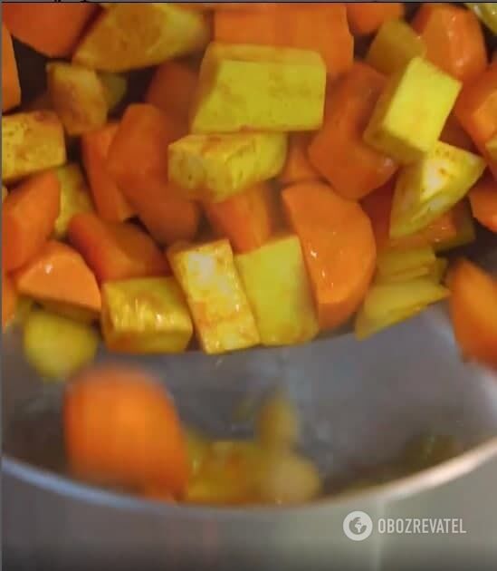 Fried vegetables.