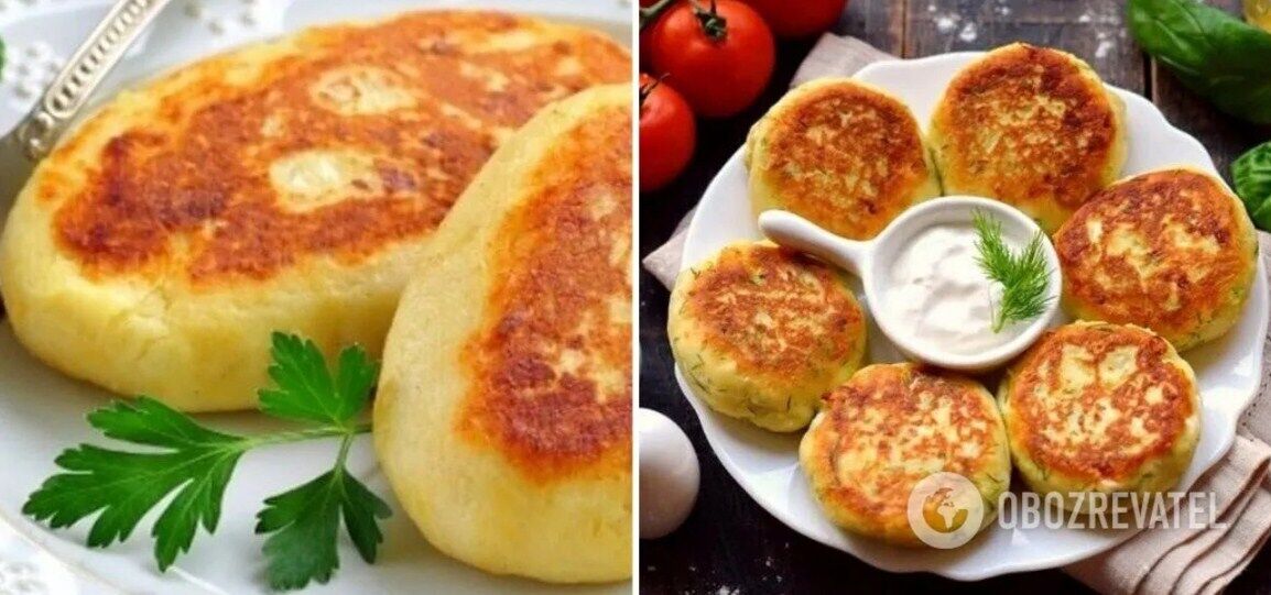 Potato pies in a pan