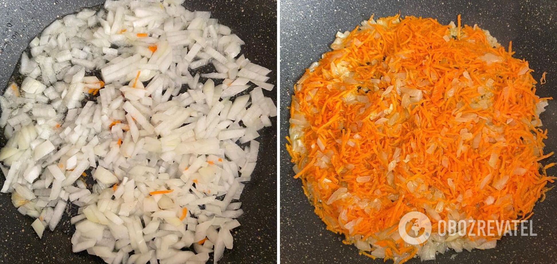 Carrots and onions - ingredients for frying