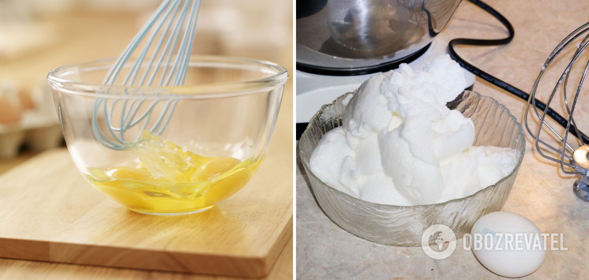 The process of beating eggs