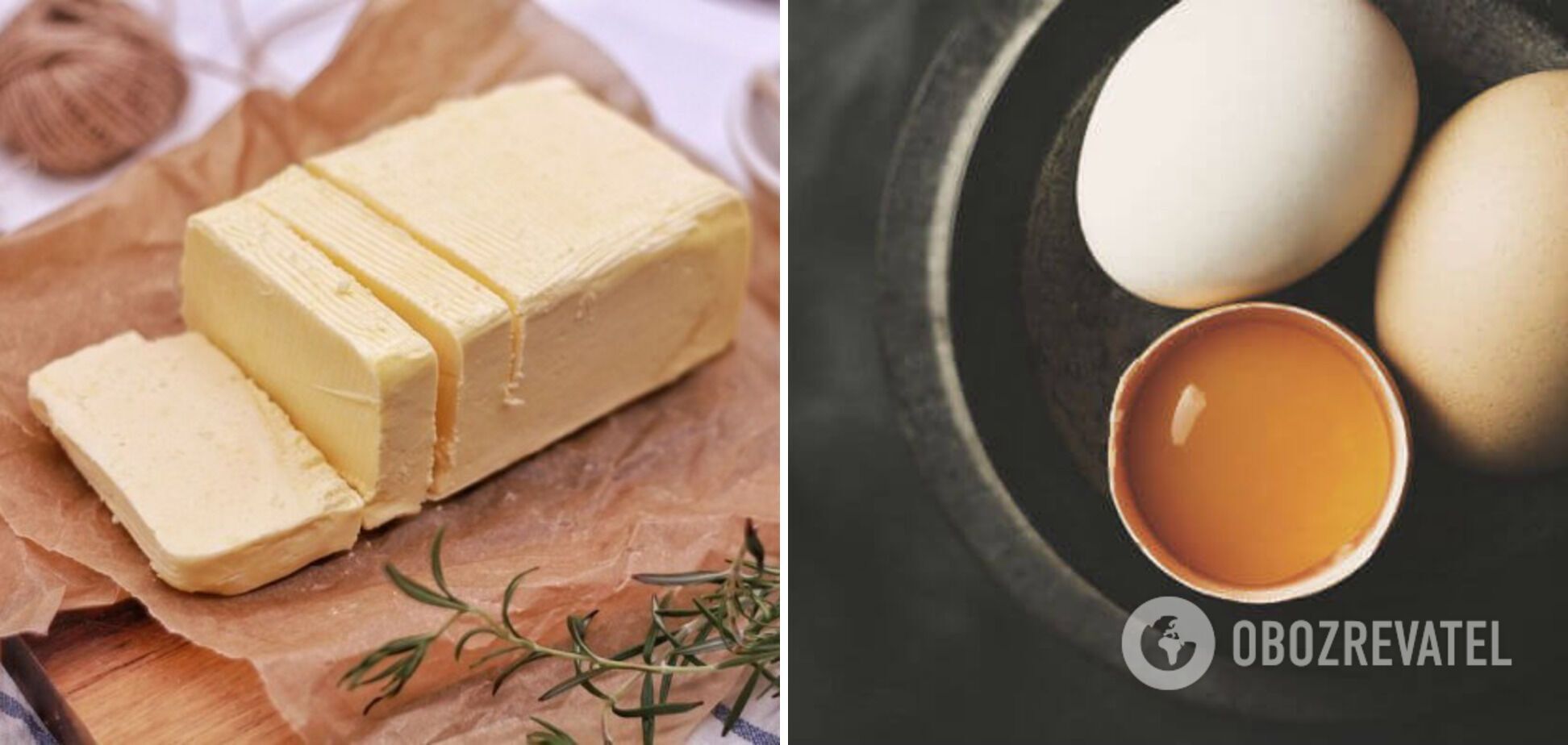 Butter and egg yolks - ingredients for the sauce