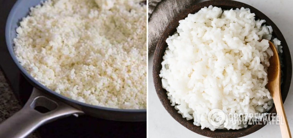 It is forbidden to stir the rice during cooking, otherwise, it will turn out sticky