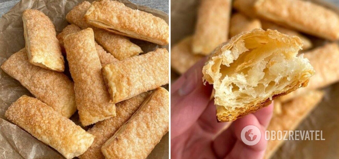 Homemade puff pastry cookies