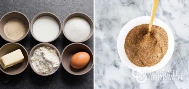 Ingredients for dough and filling