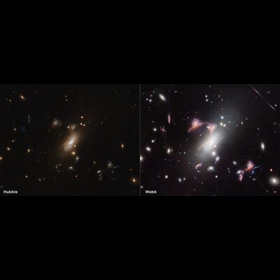 The James Webb Space Telescope captured a ''question mark'' of two galaxies in space. Photo