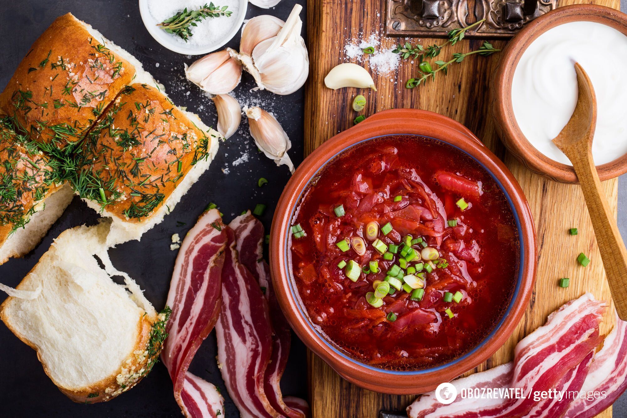 Homemade borscht.