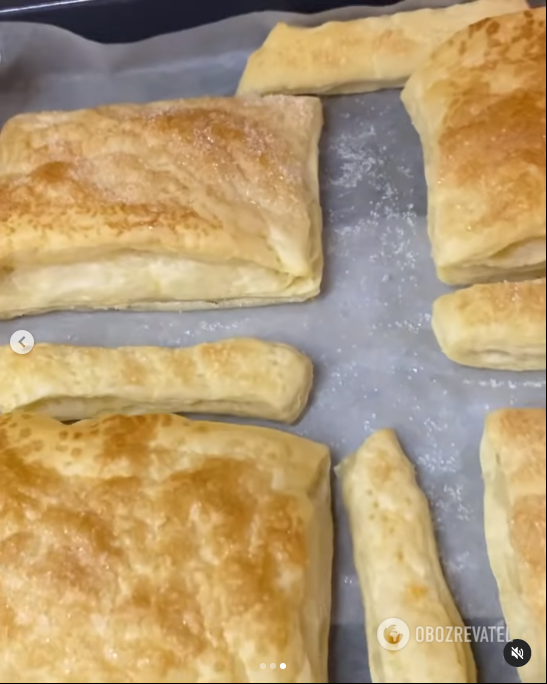 Sintered puff pastry for cake