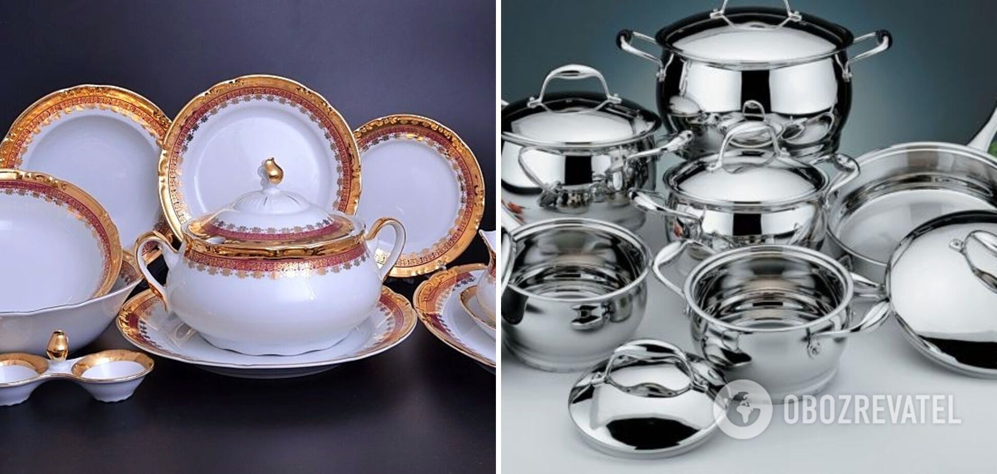 Metal and decorated tableware