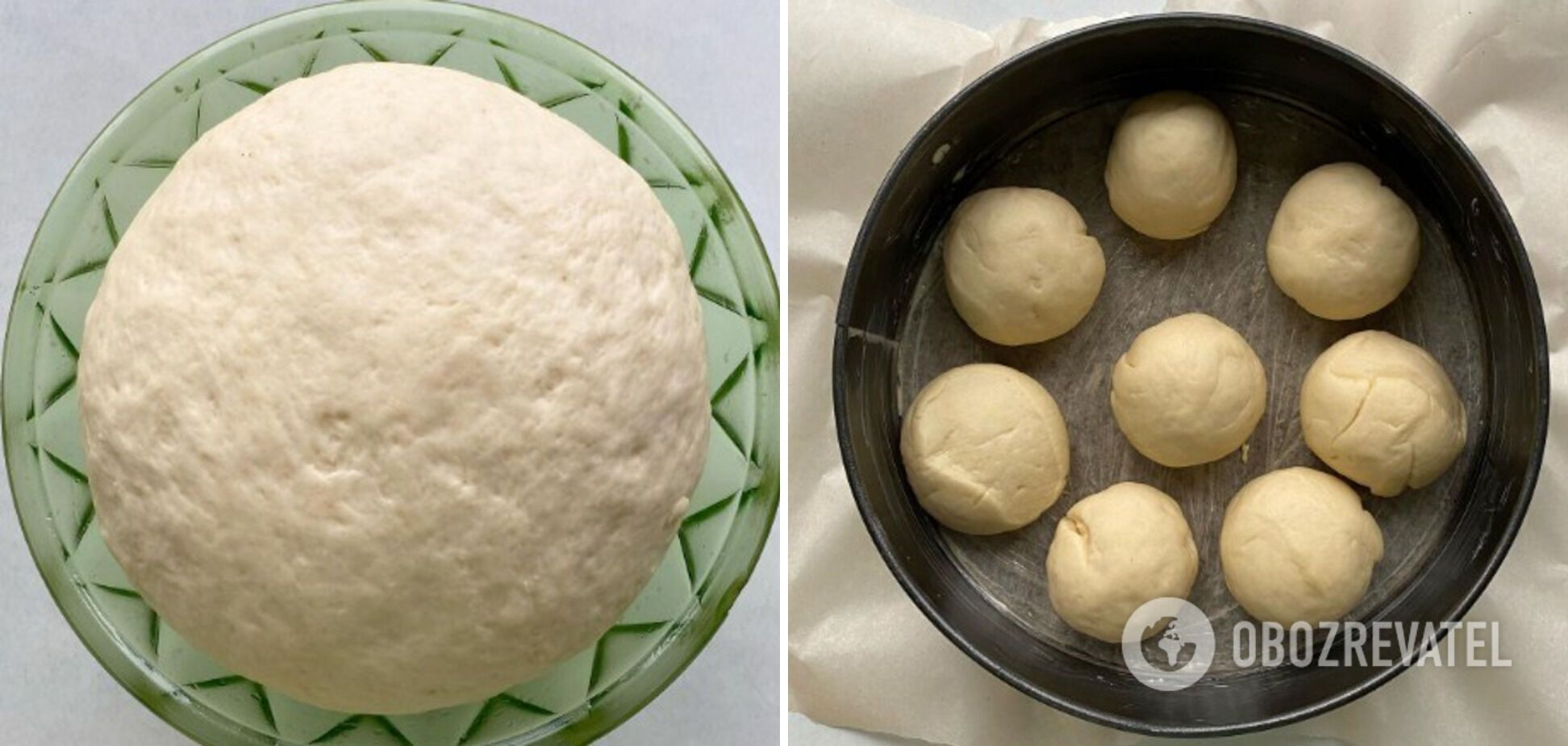 Water-based dough for garlic buns.