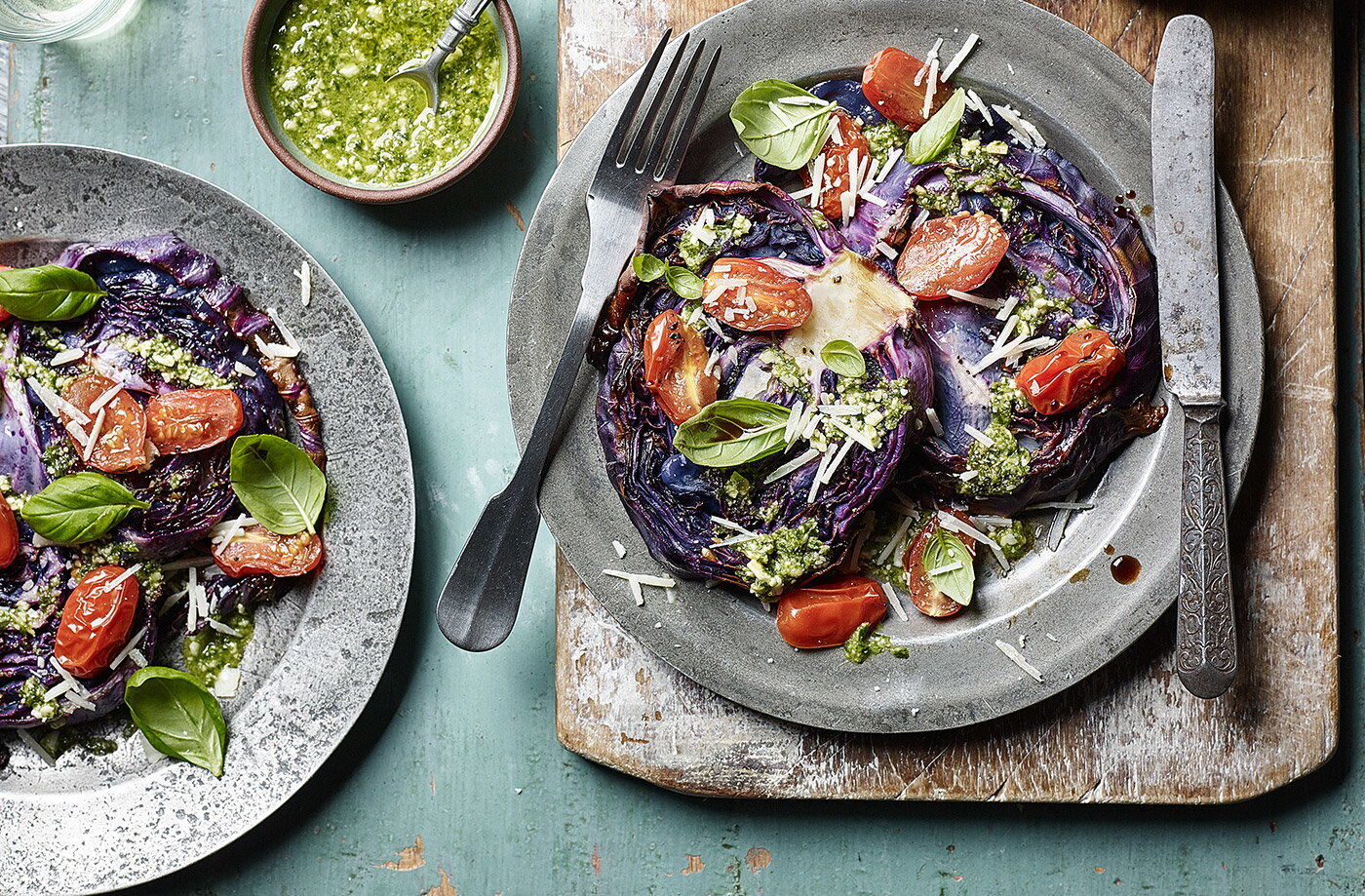 blue cabbage steak