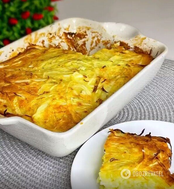 Bay pie with cabbage