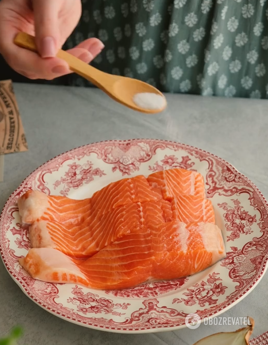 The most delicious salmon in cream sauce: cooked in a frying pan