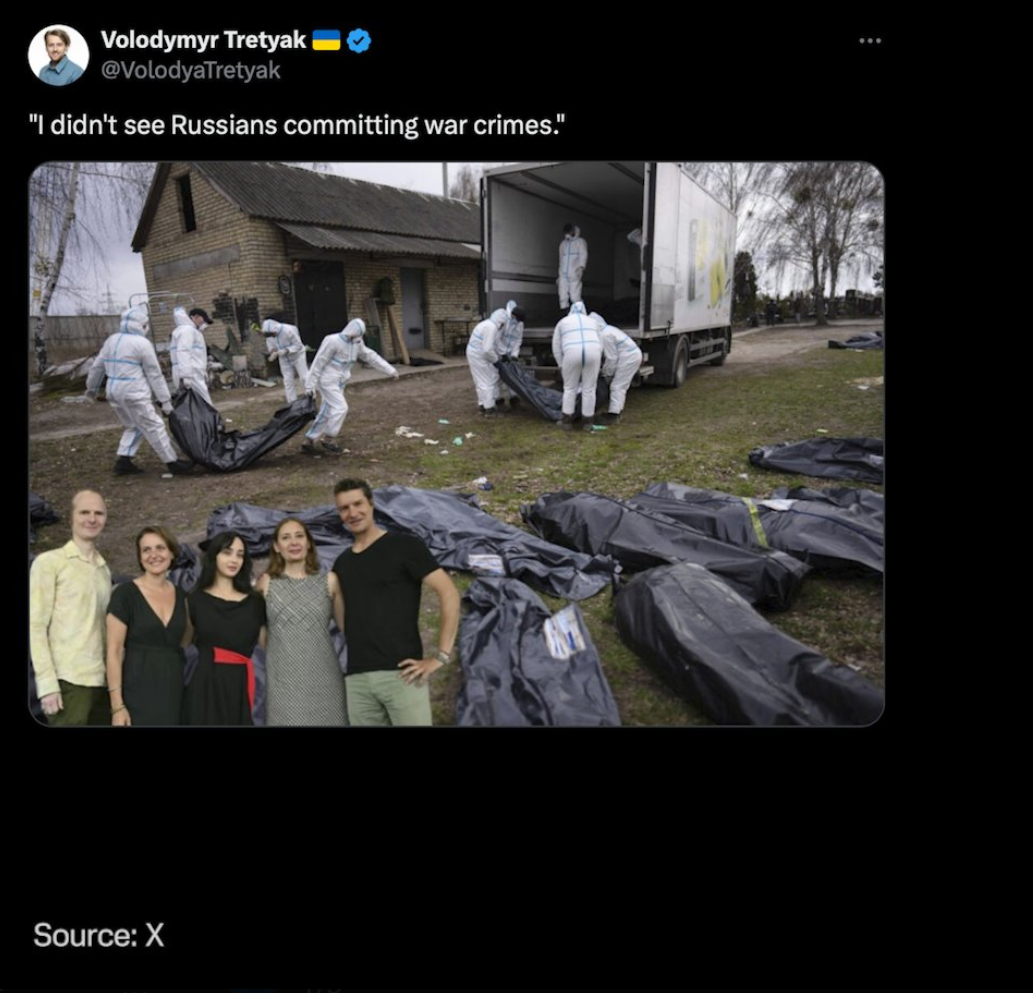 ''I didn't see Russians committing war crimes'': Ukrainians stirred up social media with their response to the propaganda film Russians at War. Photo