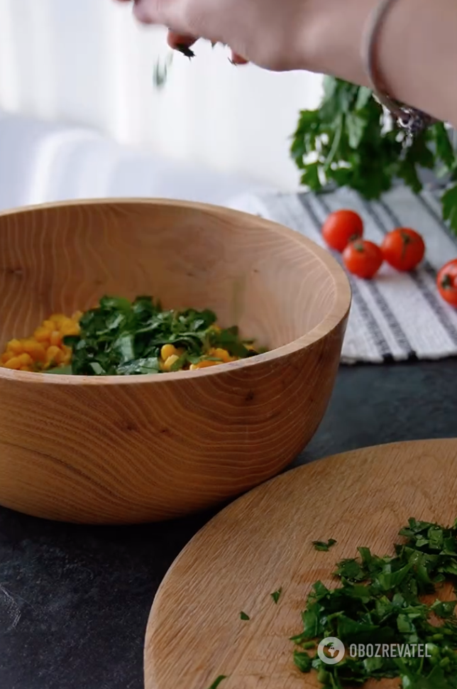 Corn with greens