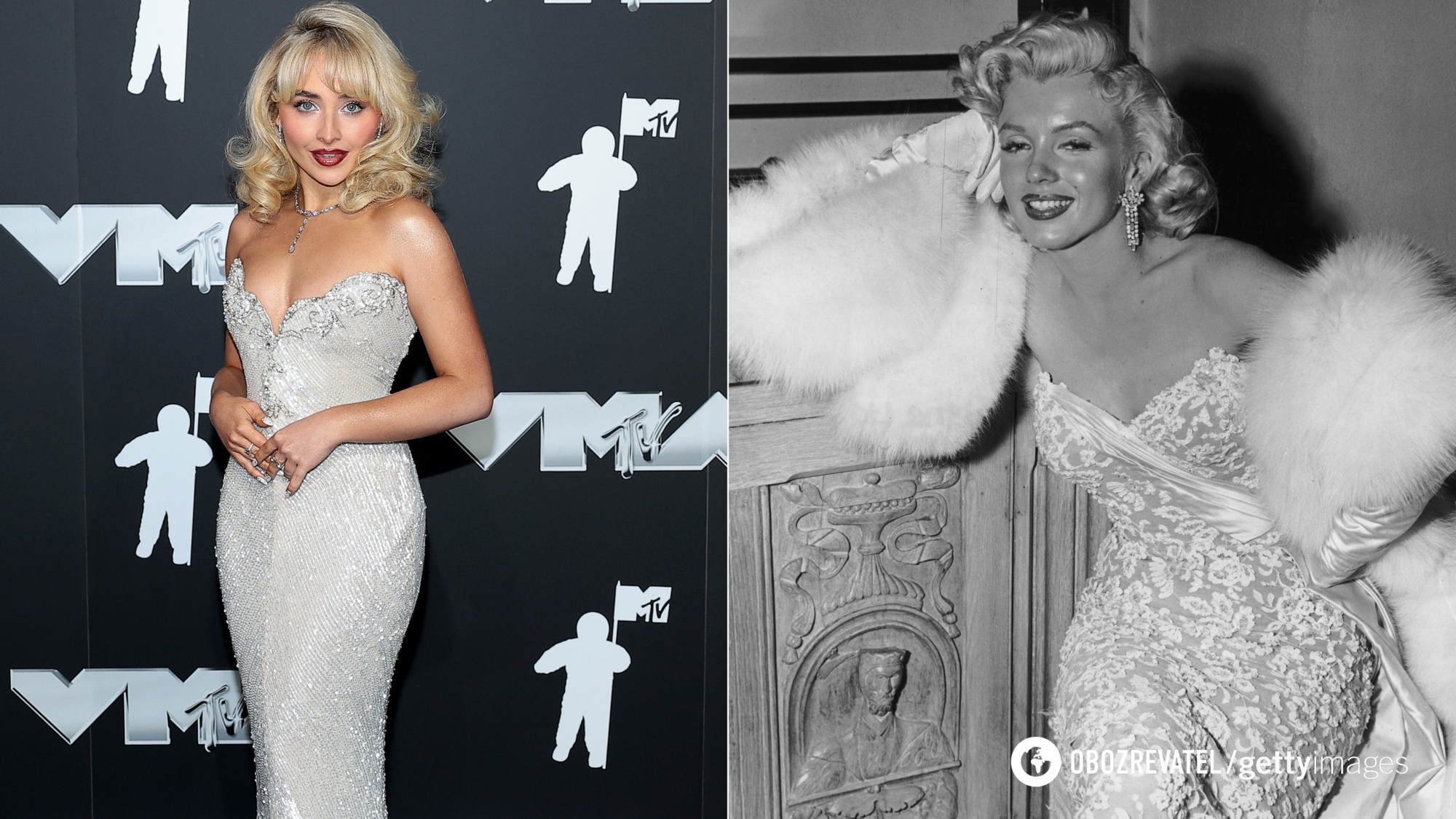 Stars at the MTV awards repeated iconic looks from Britney Spears and Madonna. Photo comparison