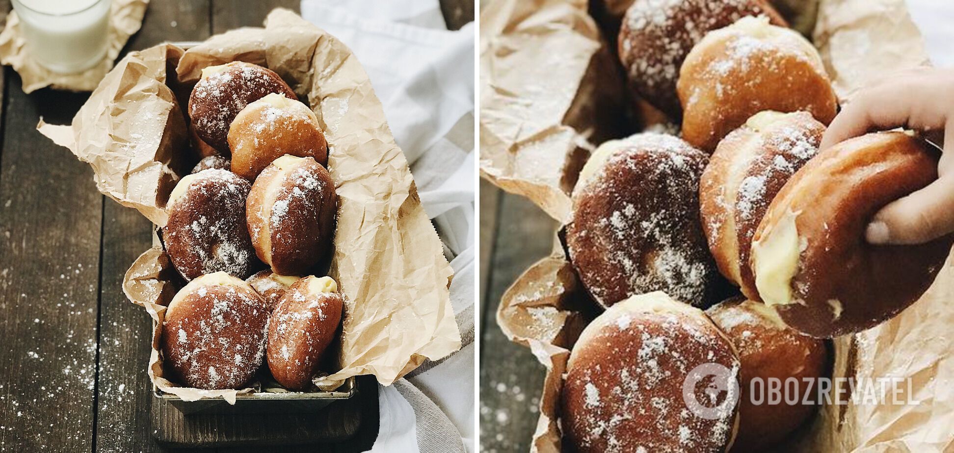 Burliners with custard