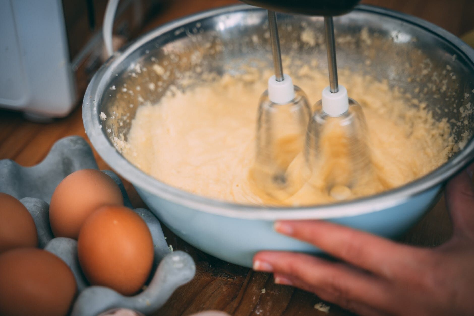 Making batter.