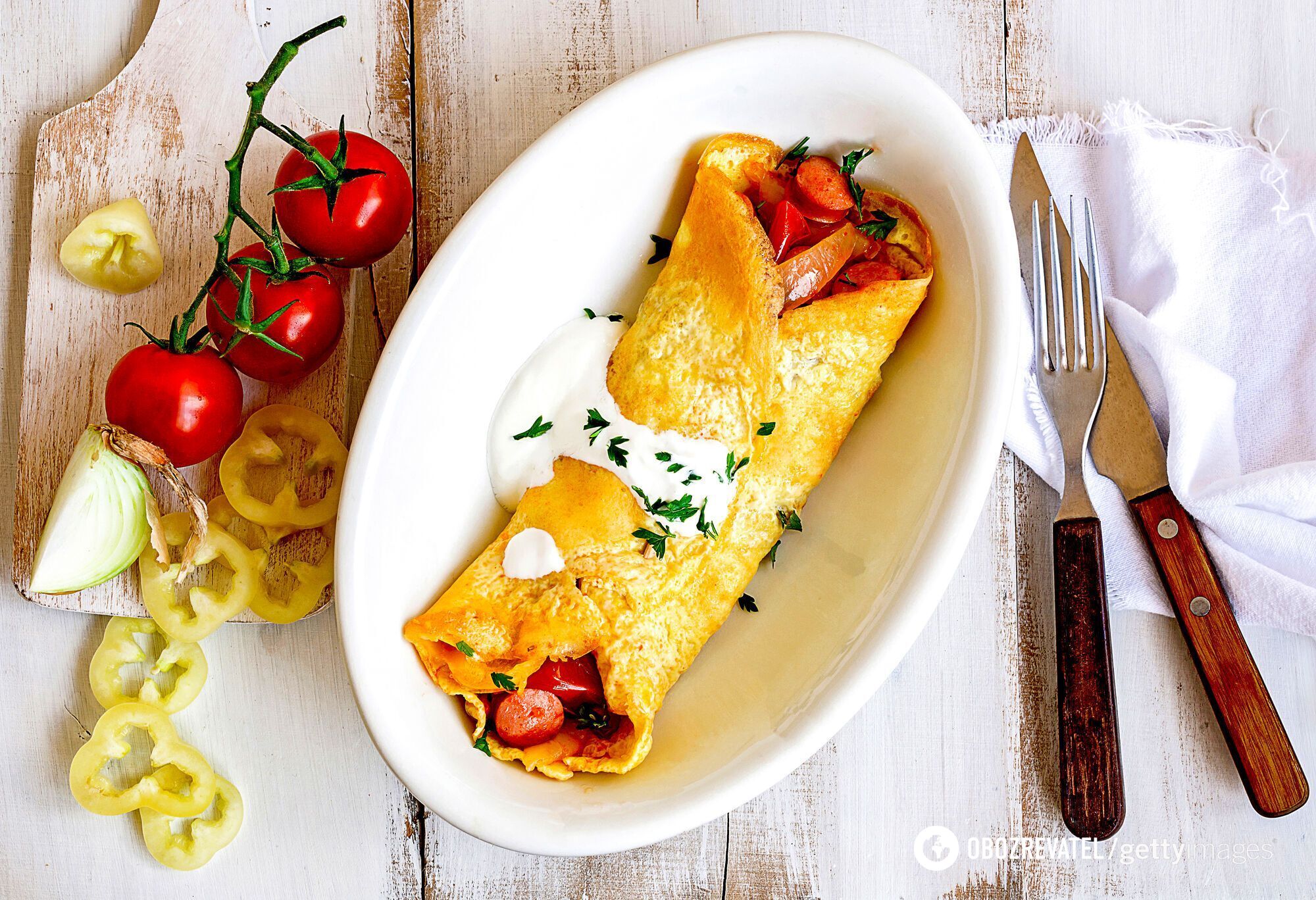 Delicious omelet with vegetables