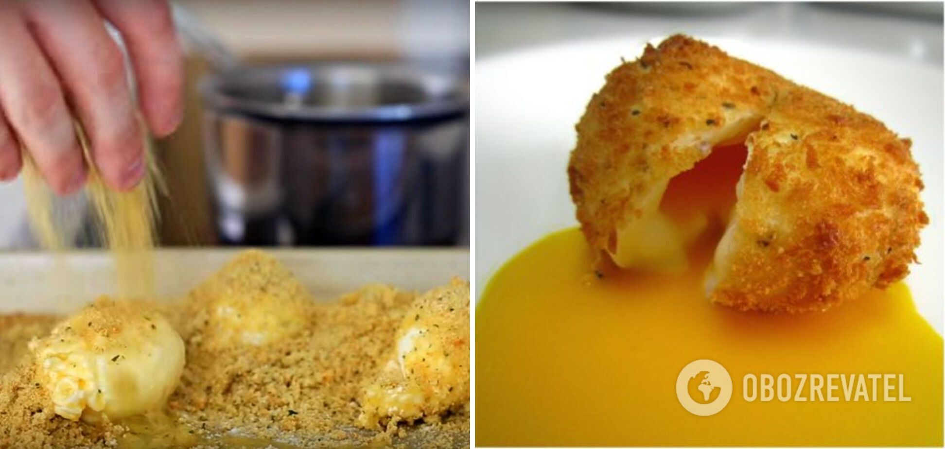 Deep-fried poached egg.