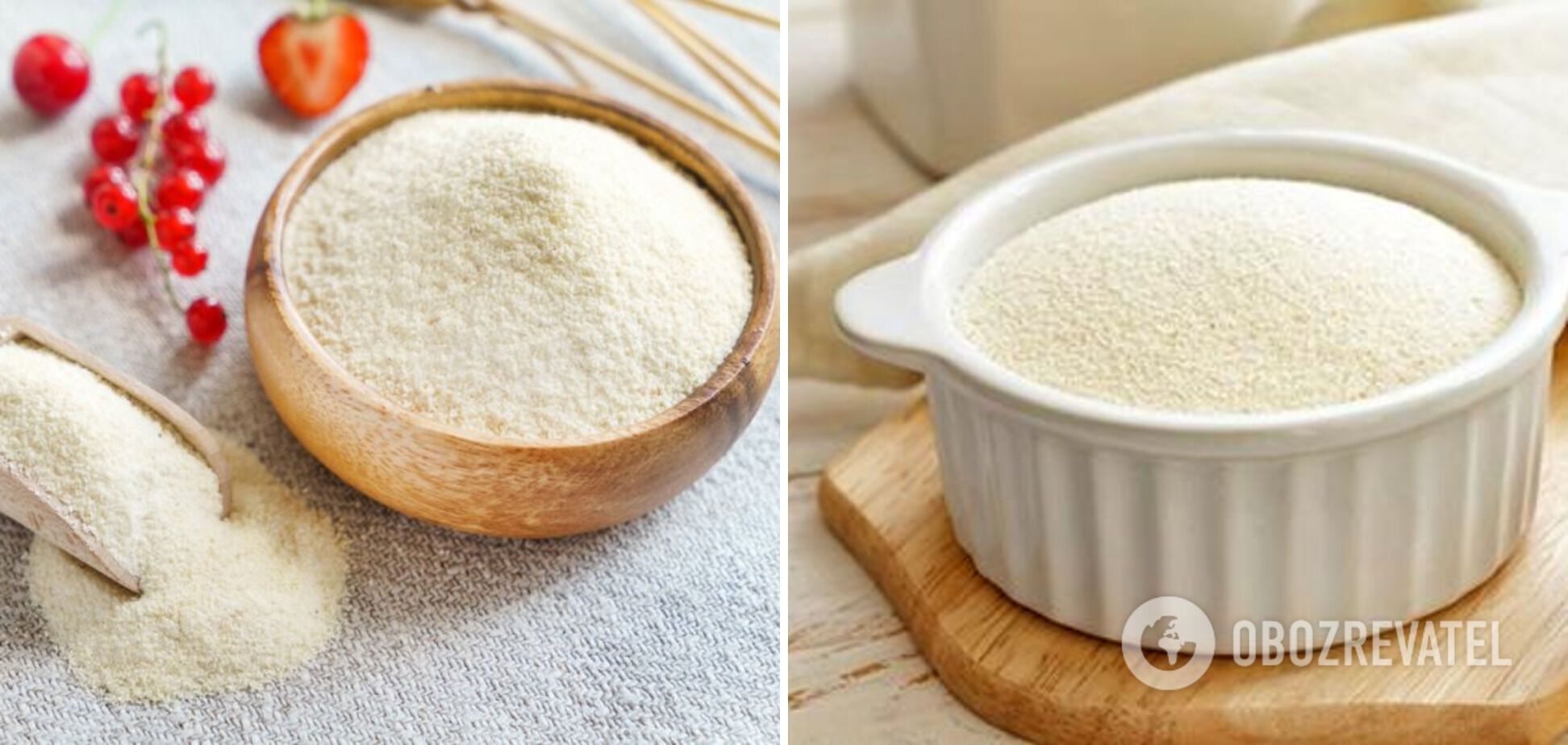 Semolina for cottage cheese pancakes