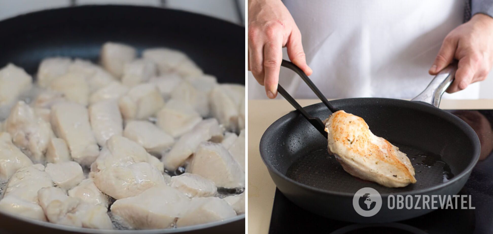 The process of roasting chicken fillets