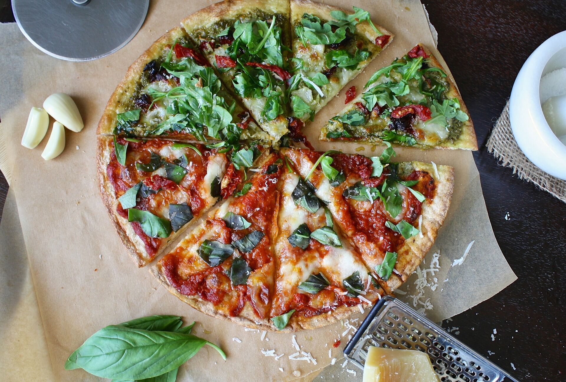 Homemade pizza.