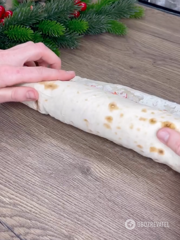 Pita bread roll.