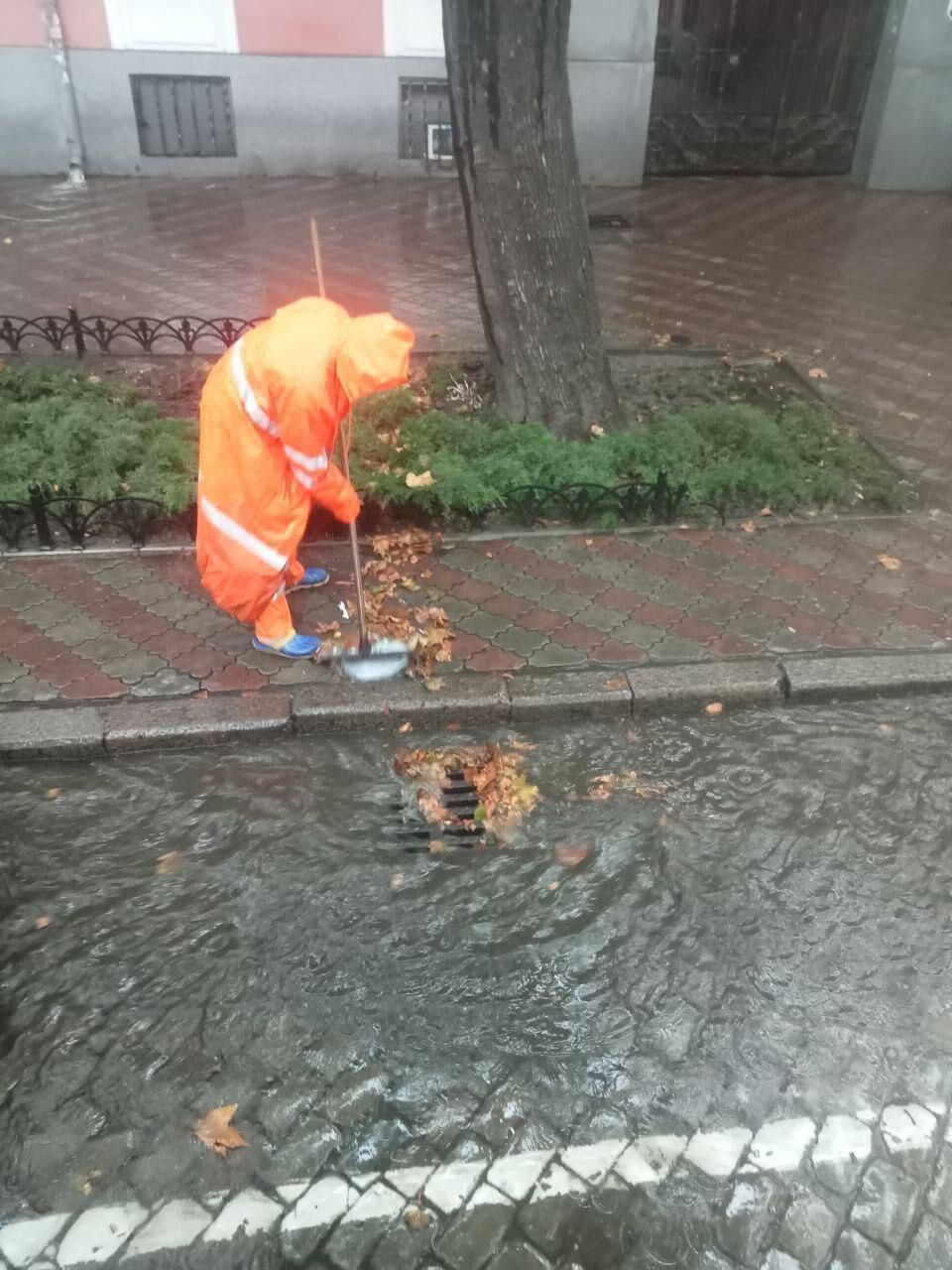 Public utilities were working on the streets of Odesa.