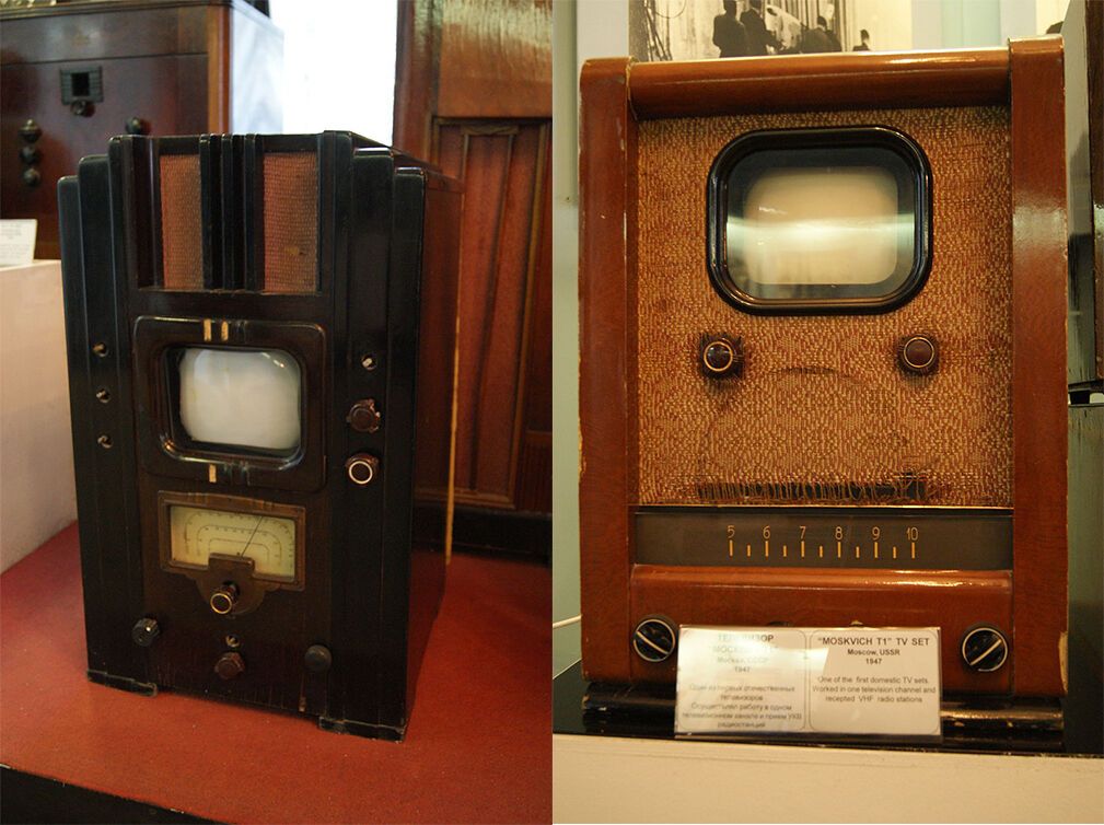 Soviet TV sets ''17TN-1'' and ''Moskvich-T1''