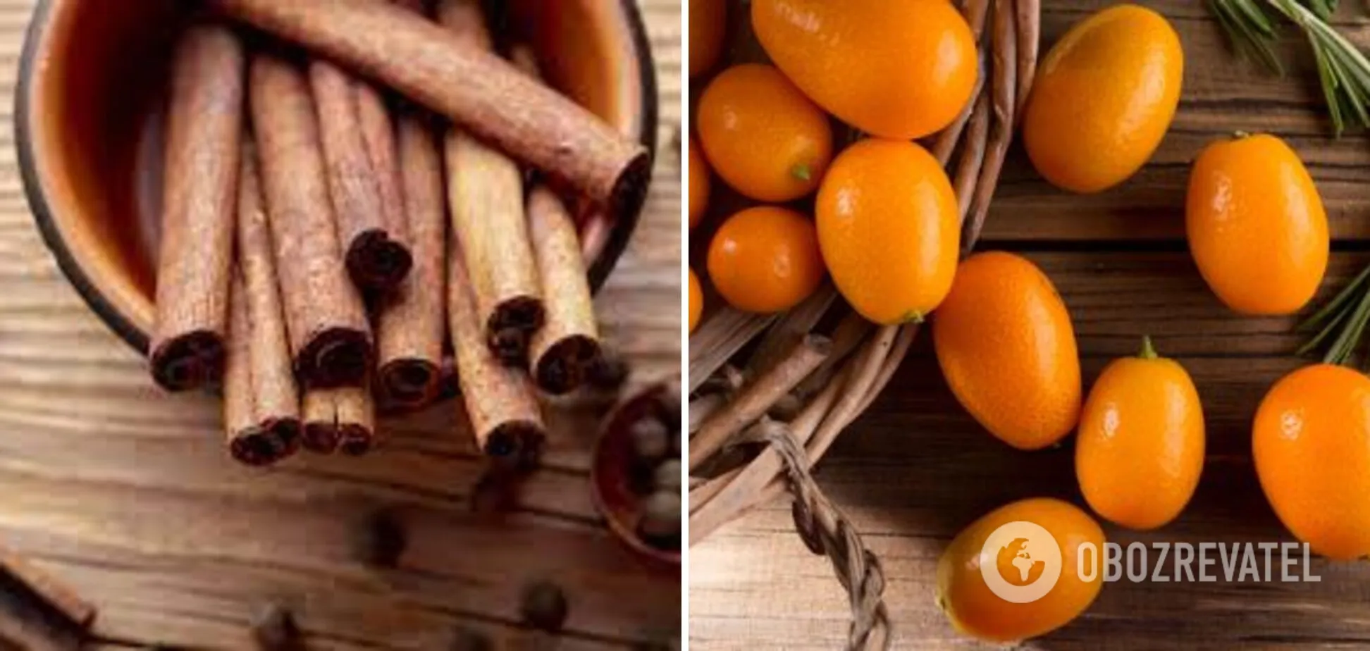 Cinnamon and kumquat - ingredients for tea