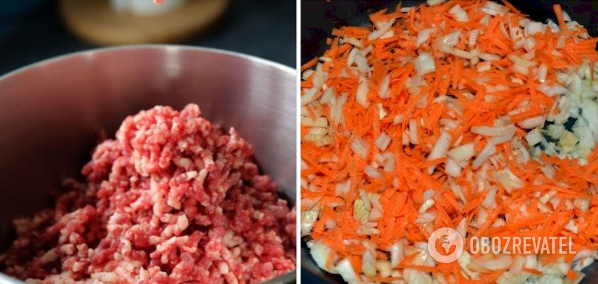 Stuffing and frying for stuffed cabbage rolls